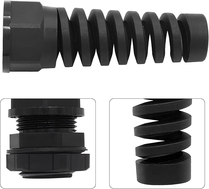 4Pcs NPT 1/2" Black Cable Gland | IP68 Waterproof, Nylon Joint, Adjustable - Image 3