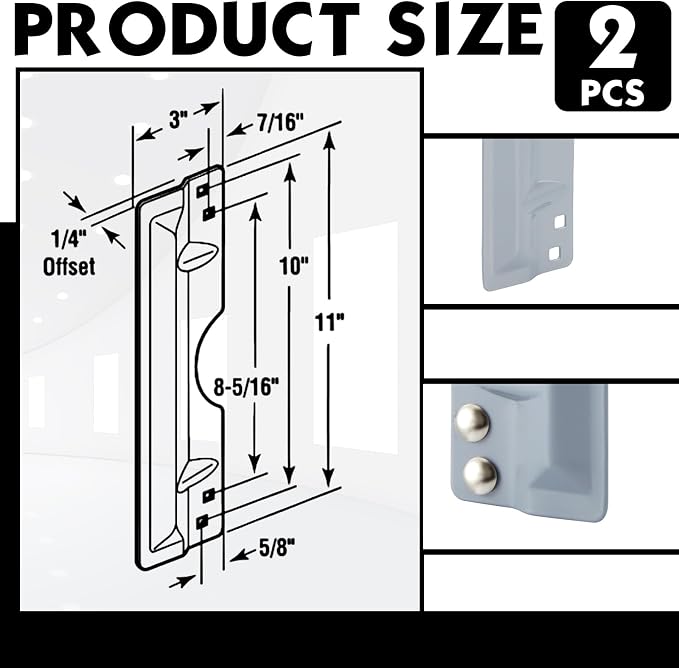 Landhoow 3 x 11" Latch Guard Plate Cover Iron Latch Guard Security Plate Door - Image 3