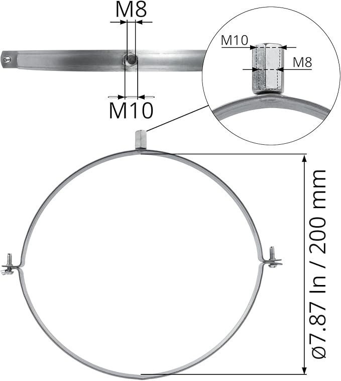 8" Inch Galvanized Pipe Hanger - Image 5
