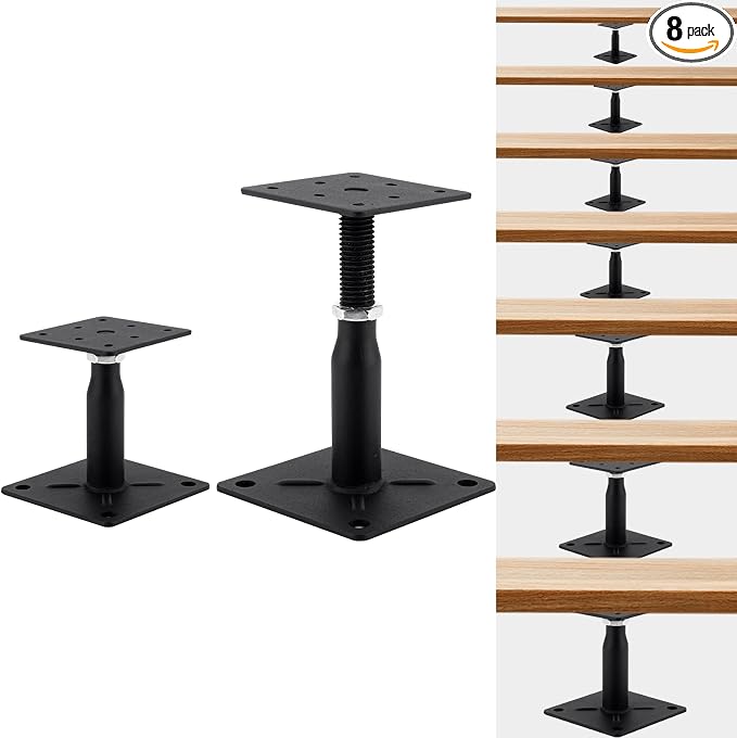 8 Pack Adjustable Support Jack for Floor, Deck Foundation, RV Step Stabilizer by YEUQWJ