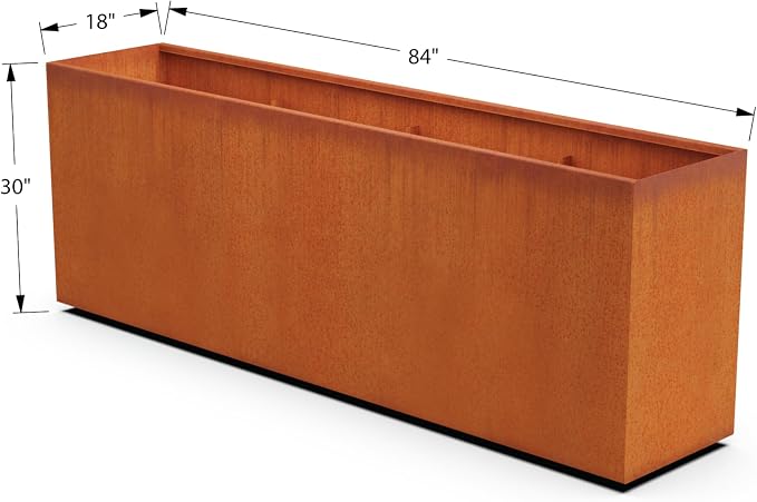 Corten Steel Planters | 84 Inch Extra Large Rectangular Planters - Image 5