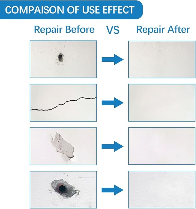 Drywall Repair Kit, Drywall Hole Patch Repair Kit, Wall Spackle Paste 9.8OZ to - Image 5