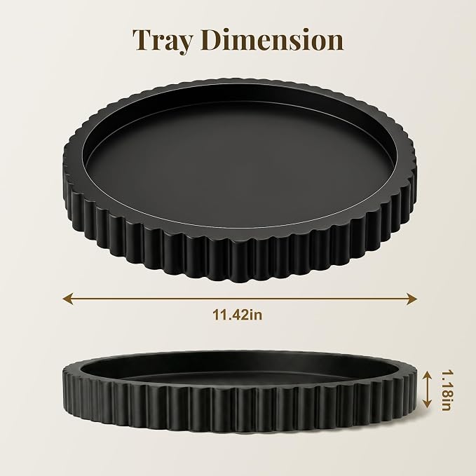 FGU Round Wood Decorative Trays - Image 2