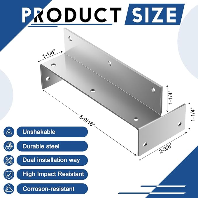 Zonon 2 Pcs 6x6 Post to Beam Connector Bracket 5-1/2 Inch Galvanized Framing - Image 2