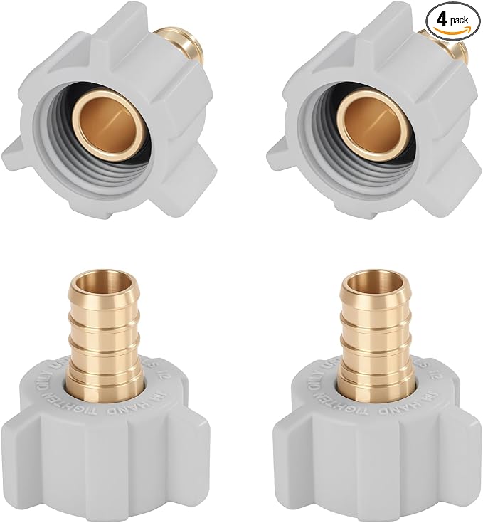 1/2" Pex x 1/2" Female NPT Swivel Adapter No-Lead Brass Crimp Fitting, PEX-B by YVSKMPlumbingSolutions
