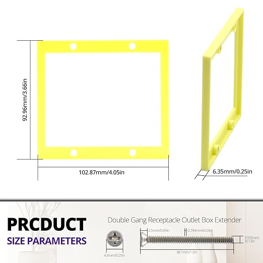 1/4”Double Gang Outlet Box Extender, Comes - Image 2
