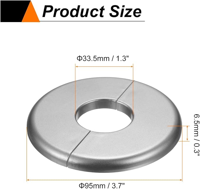 HARFINGTON 2pcs Wall Split Flange 33.5mm/1.3" Self-Adhesive Plumbing Cover - Image 2