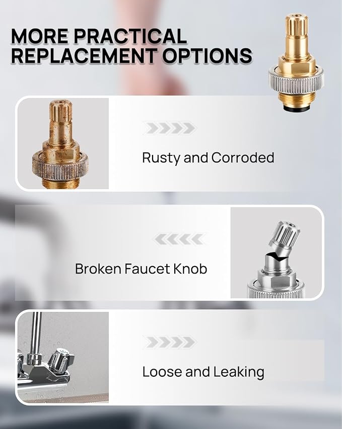 4" Brass Faucet Handle Cartridge Replacement Stem Assembly Faucet Valves Hot - Image 5