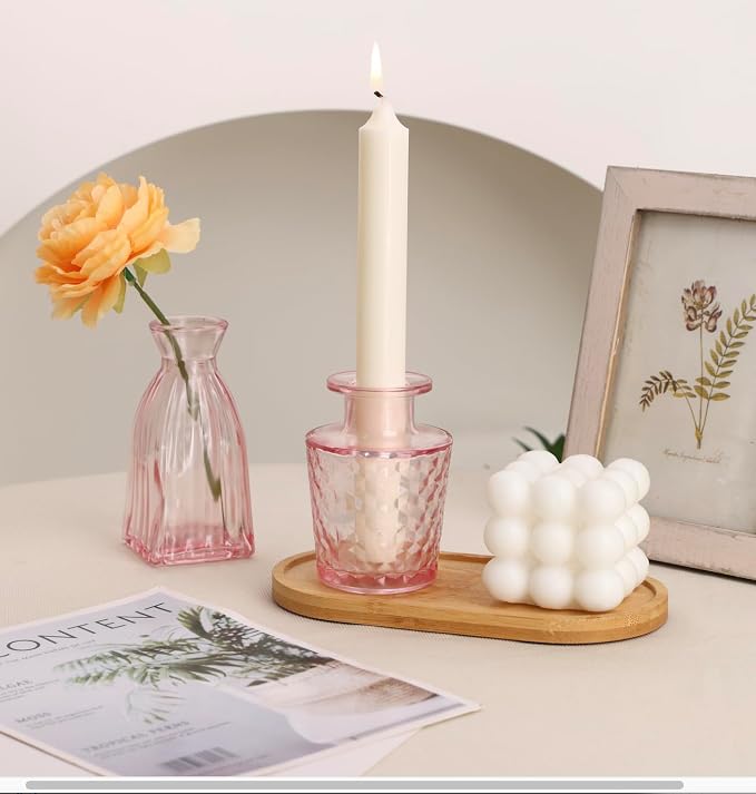 36pcs Pink Glass Bud Vase Set, Small Flower Vases - Image 6