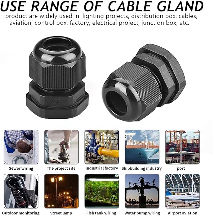 PENGLIN 100PCS NPT 1/2 Nylon Cable Gland P68 Waterproof | Strain Relief Cord - Image 2
