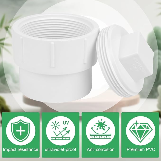 2Pack 3" PVC Sewer Cleanout Adapter - Image 5