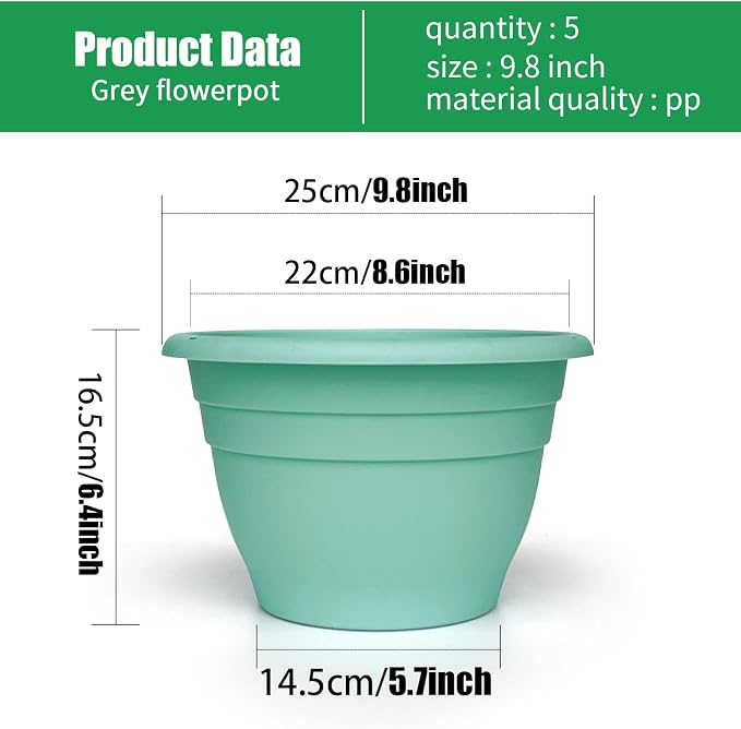 RooTrimmer 5 Pack 10 Inch Plant Pots - Image 2