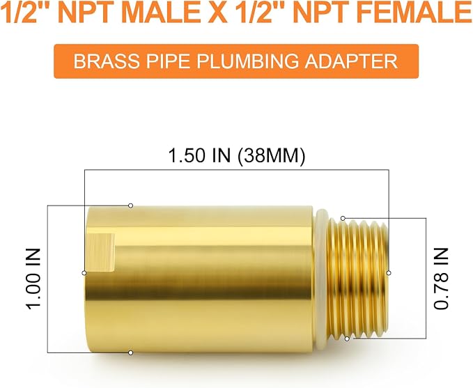 GASHER Brass Pipe Plumbing Adapter - Image 2