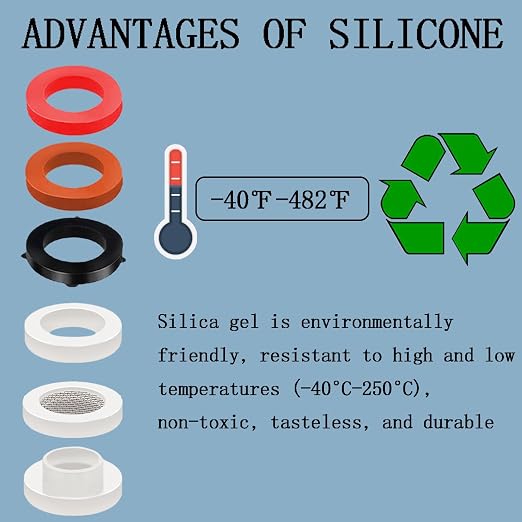 ZDBB 70 Pcs Plumbing Silicone Gasket Assortment Kit VMQ Silicone Washer - Image 5