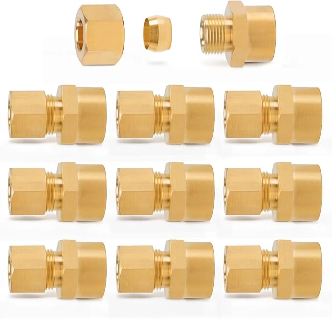 ChillWaves Brass Compression Tube Fitting, 1/8" OD x 1/8" NPT Female by VisittheCHILLWAVES