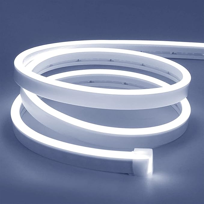 Lamomo White Led Strip Lights, 16.4ft/5m Neon Light Strip, 12V Flex Waterproof by Lamomo