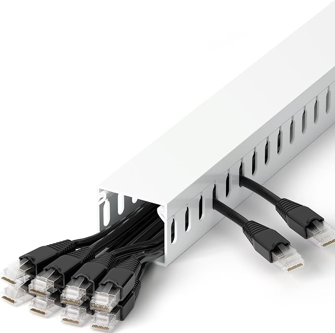 1.4"H x 1.6"W Cable Raceway, 12ft Under Desk Wire Management Channel, 4 Pack by ZhiYo