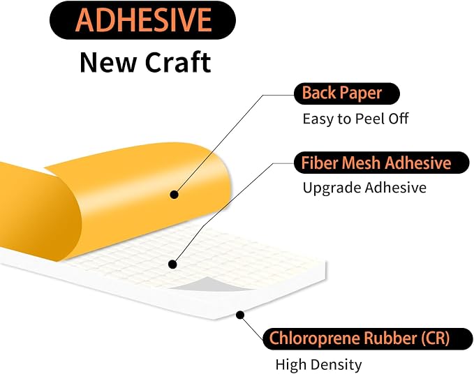 Foam Weather Stripping Tape, High Density CR, 1/2 in x 1/16 in x 33Ft | Weather - Image 2