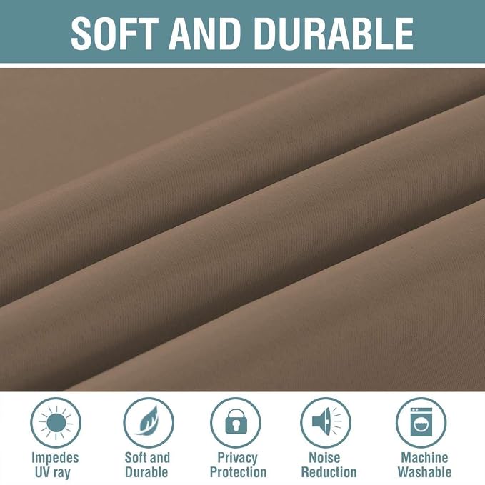 H.VERSAILTEX Blackout Patio Curtains 100 x 102 Inches - Image 4