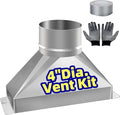 4" Dia x 3-1/4" x 10" L microwave vent kit, Rectangular to Round Duct by SunDiss