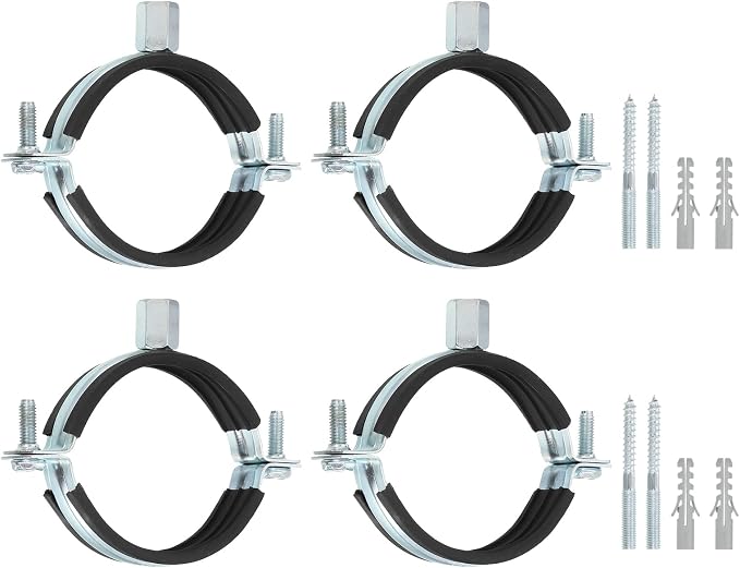 uxcell 4 Pcs Adjustable Pipe Bracket Clamp, 2-1/2" Wall Ceiling Mount Split by uxcell