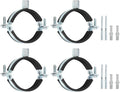 uxcell 4 Pcs Adjustable Pipe Bracket Clamp, 2-1/2" Wall Ceiling Mount Split by uxcell