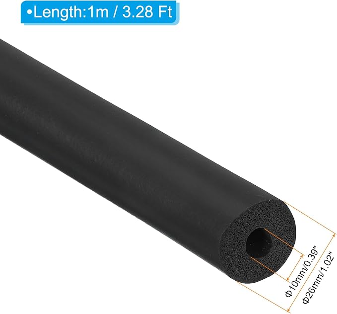 PATIKIL 10mm ID x 26mm OD x 1m Long Pipe Insulation Foam Tube, Pipe Cover Wrap - Image 2