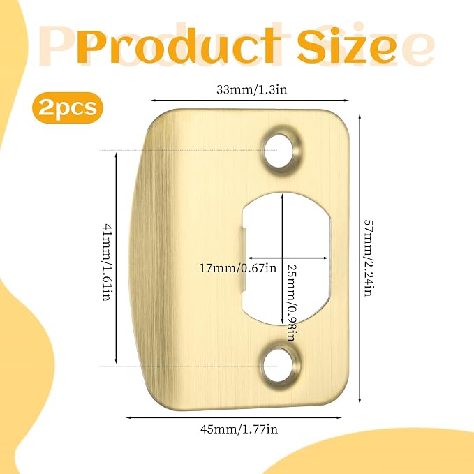 Door Strike Plate 2-1/4"x1-3/4" - Image 3