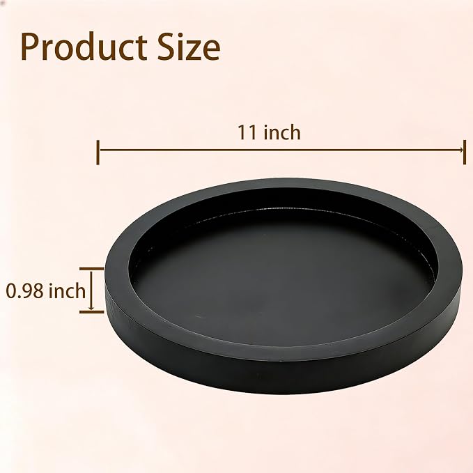 11 inch Round Decorative Tray, Coffee Table Decor Tray - Image 2