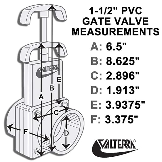 Valterra 6101 PVC Gate Valve, 1-1/2" Slip - Image 2