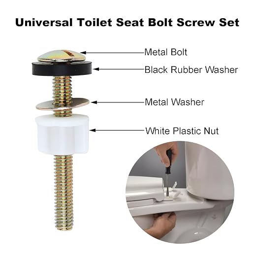 2 PCS Toilet Seat Screws Replacement Kit Universal Toilet Screw Set - Image 2