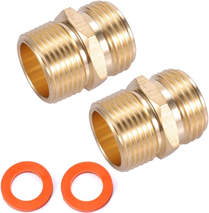 3/4”GHT Male x 3/4”NPT Male Connector, Brass Garden Hose Adapter, Brass Garden by Kbrotech