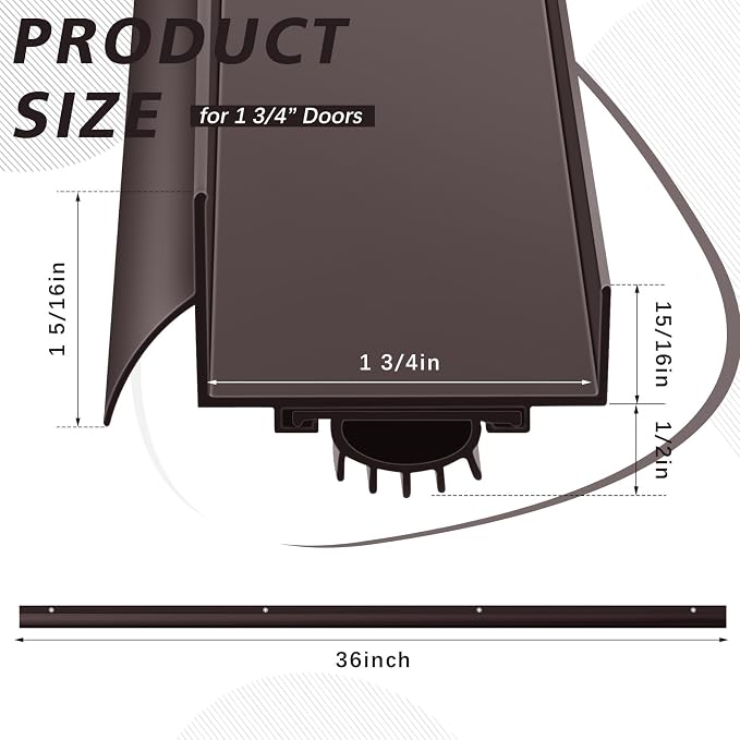 1 Pcs Morningro 36 Inch U Shape Aluminum Door Sweep - Image 2
