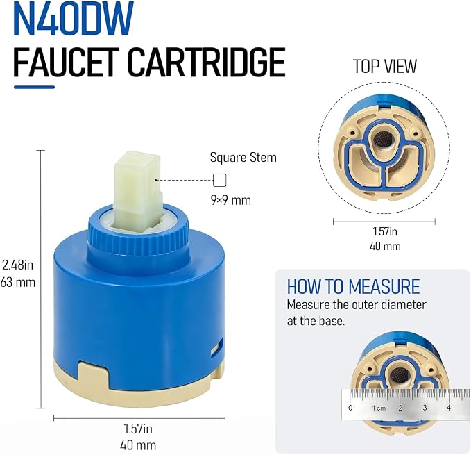 N40DW Ceramic Disc Faucet Cartridge - Image 2