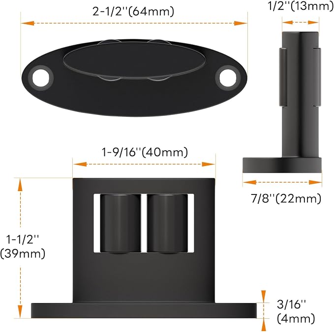 2Pack Sliding Barn Door Bottom Floor Guide, Double-Sided Roller Design - Image 8