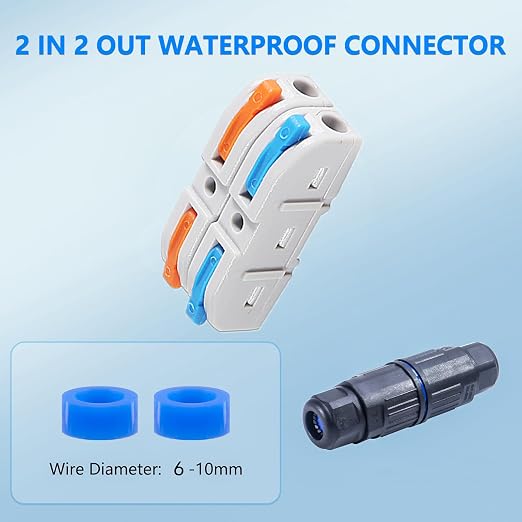 3PCS IP68 Waterproof Electrical Cable Connector, Outdoor 2 Way Junction Box - Image 5