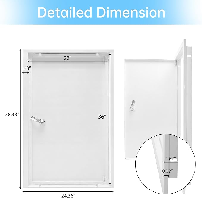 22 x 36 Access Panel for Drywall, Thickened to 1.2 mm - Image 2