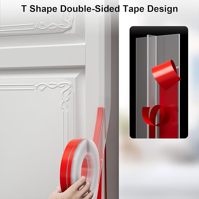 Elvone T-Shaped Weather Stripping Seal, 1.97 in x 10 ft | Flexible door seal - Image 3