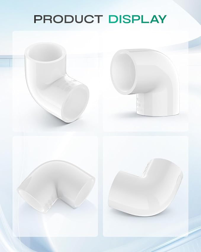 20-Pack 1/2 Inch PVC Fittings 90 Degree Elbow, Furniture Build Grade SCH40 - Image 9