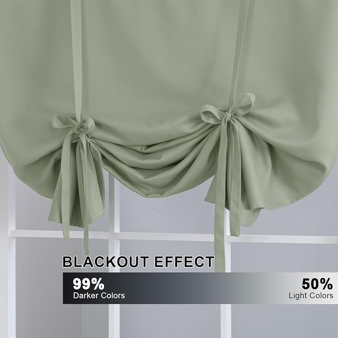 H.VERSAILTEX Solid Blackout Curtain Energy Efficient Tie Up Shades Rod Pocket - Image 3