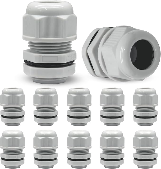 12 Pcs 3/4" NPT Nylon Cable Glands, Rubber Gasket Seal by Kyuionty