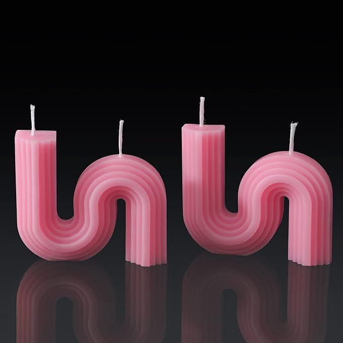 Tondiamo 2 Pcs Aesthetic Candles Twist Shaped Aesthetic Candles Cool S Shape by Tondiamo