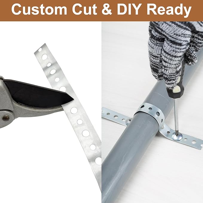 Galvanized Metal Pipe Strap 3/4-Inch x 10-Feet 27-Gauge - Image 6