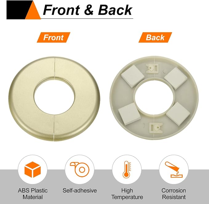 HARFINGTON 2pcs Wall Split Flange 64mm/2.5" Self-Adhesive Plumbing Cover Plates - Image 5