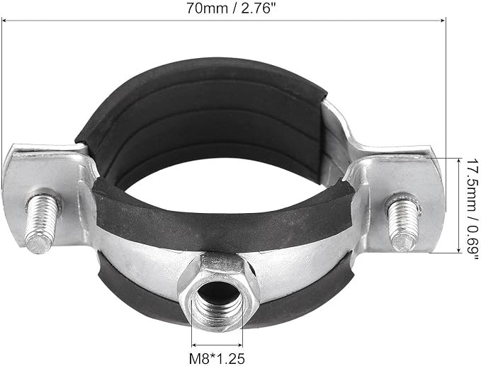 uxcell Adjustable Pipe Bracket Clamp, 1-9/16" Wall Ceiling Mount Iron Pipe - Image 2
