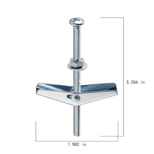 Wensilon 3/16" Heavy Duty Drywall Anchors and Screws, Toggle Bolts and Wing - Image 2