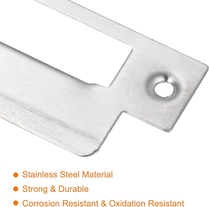uxcell Door Strike Plate, 145mm x 40mm 201 Stainless Steel Latch Deadbolt - Image 4