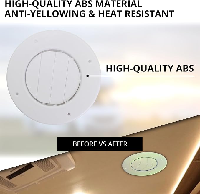 1-Pack 6.5" RV Ceiling Vent Cover Replacement, 3 Pack, Polar White - Image 4