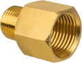 Brass Pipe Fitting, 3/8" NPT Male × 1/2" NPT Female Reducer Adapter, Heavy Duty by KAINGA