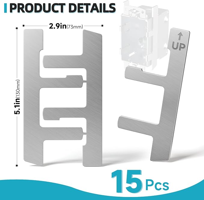 15 PCS Switch Box Straps, Electrical Box F Clips Support | Strap on Electrical - Image 2